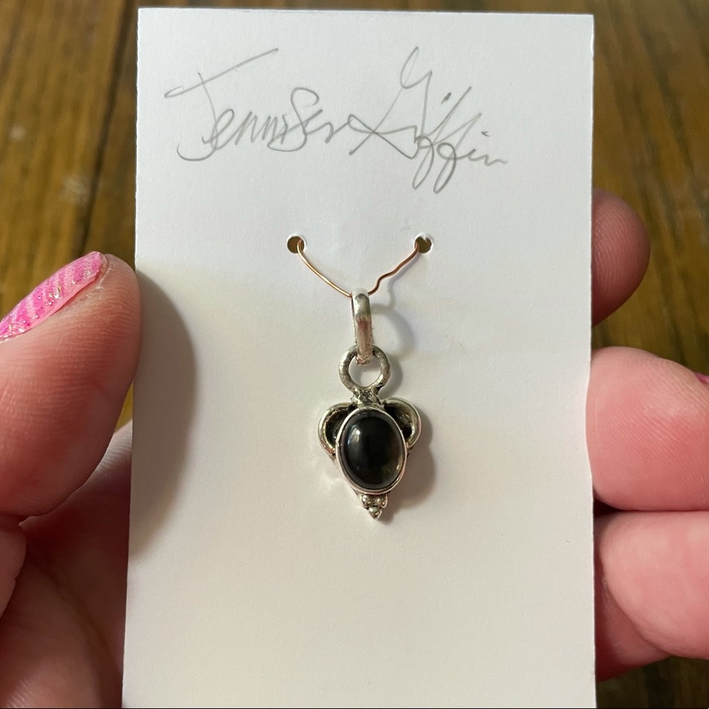Genuine sterling silver and smoky quartz pendant